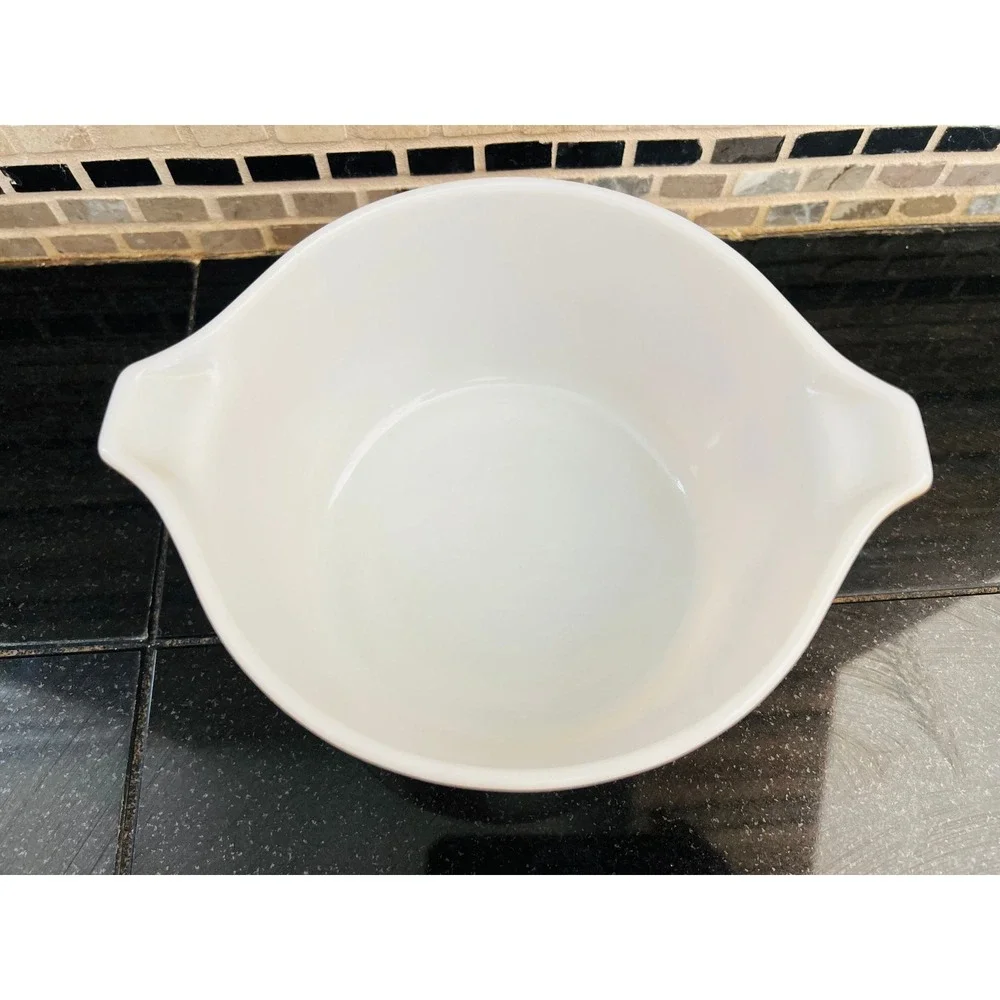Vintage Pyrex Sandalwood Casserole #473 Serve & Store Ivy Faded with No Shine